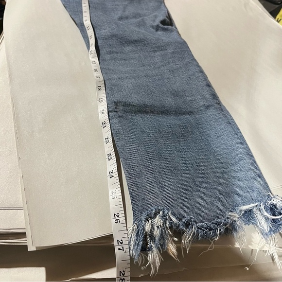 AGOLDE Women's Nico High Rise Blue Jeans Chewed Hem - Picture 16 of 16